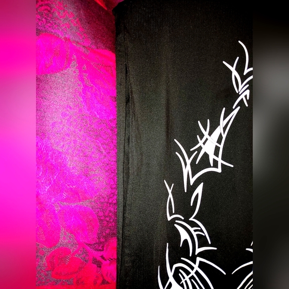 Sexy Long, High slit collared gothic dress with white details. - Picture 6 of 8